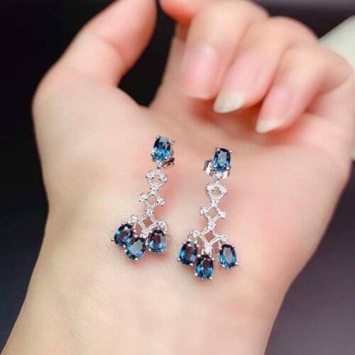 Natural Topaz Earrings. The latest design. European and American super fashion design. 925 sterling silver. Include certificate