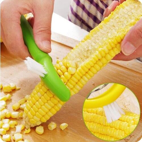 With Cleaning Brush Grain Corn Planing Gadget Corn Stripper Peel Corn Planer Grain Threshing Device Kitchen Accessories