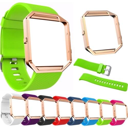 For Fitbit blaze silicone strap with rose gold bezel for Fitbit blaze new sport unisex Fashion classic wristband strap accessory