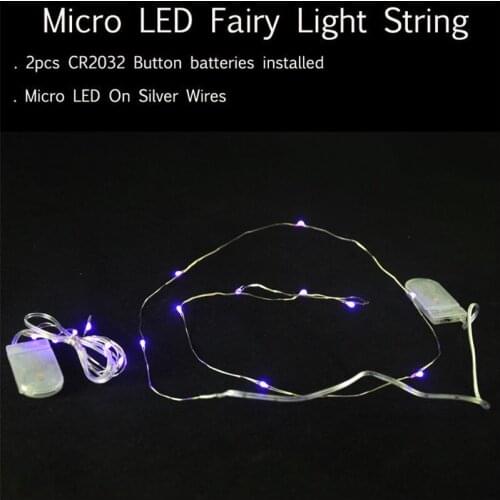 LED Battery String Lights Silve Wire 1M 10 LEDs Wedding Decorations Party Lights for Glass Vase Decoration Floral Arrangements