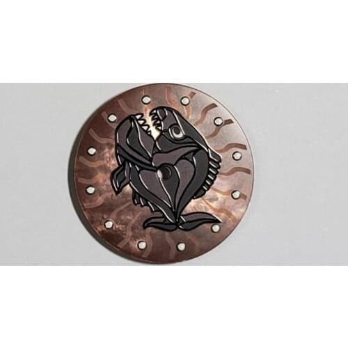 28.5MM Fish Cartoon Luminous Watch Dial for NH35 NH36 8215 821A Watch Movement Repair Part