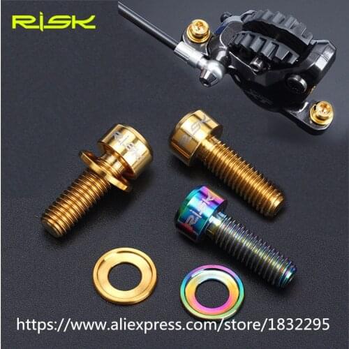 HOT 4 pcs/lot M6*18 mm titanium disc brake fixed bolts for SHIMANO XT M8000 SLX M7000 hydraulic brake Bicycle Accessories