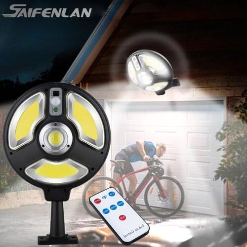 Solar Street Lights Outdoor COB Solar Lamp Remote Control Waterproof Motion Sensor Security Lighting for Garden Patio Path Yard