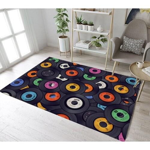 Funny Vinyl Records Rugs And Carpets For Kids Baby Home Living Room Non-slip Bedroom Hallway Yoga kitchen Door Floor Bath Mats