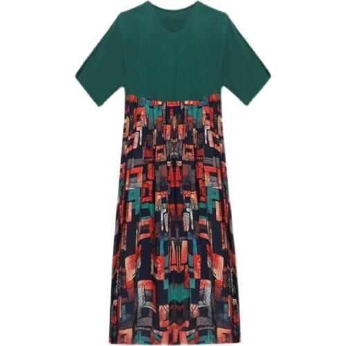 Women Summer Flower Print Maxi Dresses Large Size Ladies Half Sleeve Long Dress Female Vestidos Women Oversize Clothing