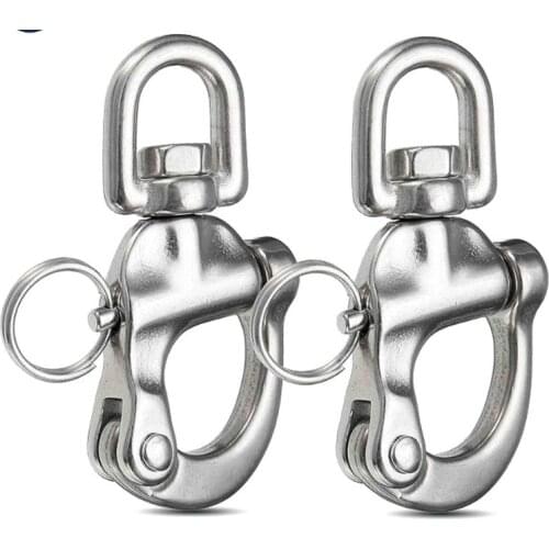 1pcs Stainless Steel Rotary Spring Hook Quick Release Boat Chain Eye Shackle Swivel Bracket Snap Hook Hardware Tool
