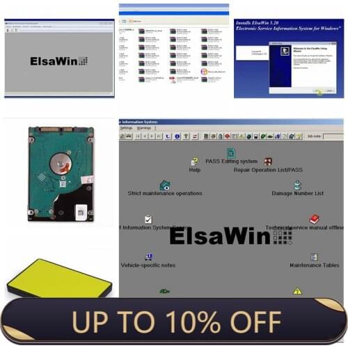 2021 Hot Sale ElsaWin 6.0 work for V.W 5.3 For Audi Auto Repair Software Elsa Win6.0 in HDD Military Factory price DHL Free Ship