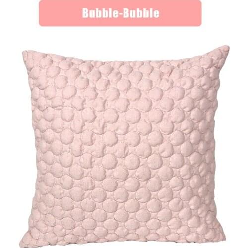 50x50cm color cotton hemp circle bubble quilted pillow cover sofa decoration solid color cushion cover wholesale
