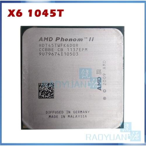AMD Phenom II X6 1045T - HDT45TWFK6DGR 2.7GHz Six-Core CPU Processor Socket AM3