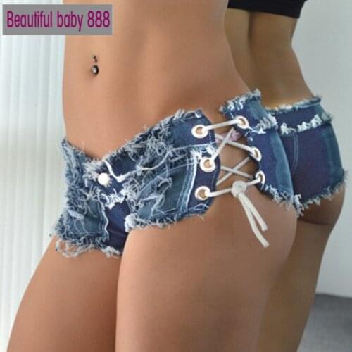 616#2018 new summer European and American fashion sexy low waist hole ladies jeans shorts hot pants jeans