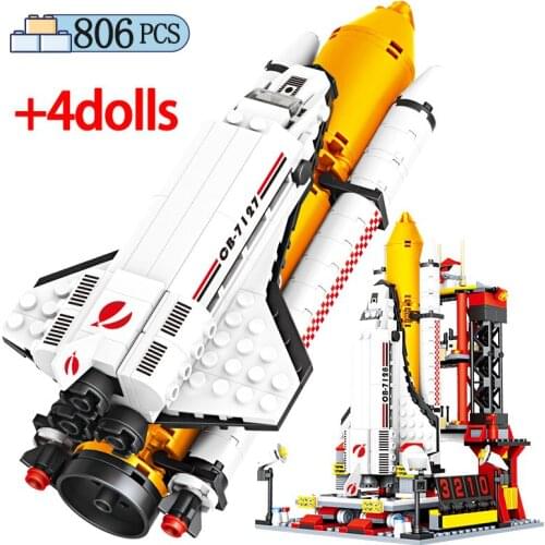 806pcs City Aerospace Technical Space Rocket Launch Center Building Blocks Universe Spaceship Figures Bricks Toys for Children