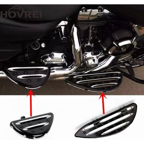 CNC Aluminum Driver Stretched Floorboards FootPegs with Rear Passenger Foot Rest for Harley Touring Softail Street Road Glide