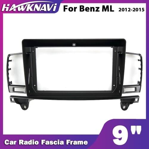 For Benz ML 2012-2015 9" 2 Double Two Din Car Audio Headunit Stereo Fascia Panel Dash Mounting Frame Accessory Trim Kit Face