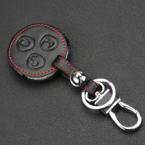 Kutery 10pcs/lot 3 Buttons Car Key Cover Leather Case For Mercedes Benz Smart Fortwo Forfour City Roadst