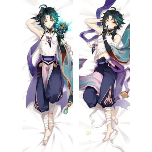 Anime Genshin Impact Xiao Dakimakura Cover Costume Pillowcase 2-Side Printed Peachskin Bedding Hugging Body Pillow Case