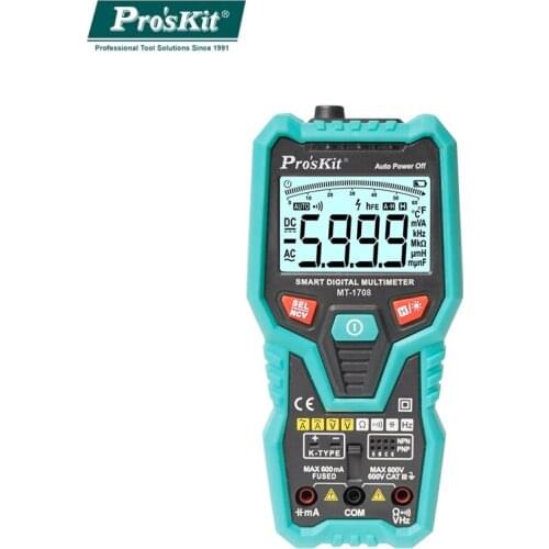 ProsKit MT-1708 Multimeter 35/6 Fully Automatic Smart Short Circuit Proof High Precision True RMS ADC ADV Digital Tester