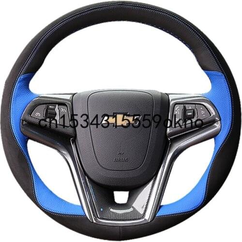 For Chevrolet Trax MALIBU equinox Captiva Spark Hand-stitched Anti-Slip Top Leather DIY Steering Wheel Cover