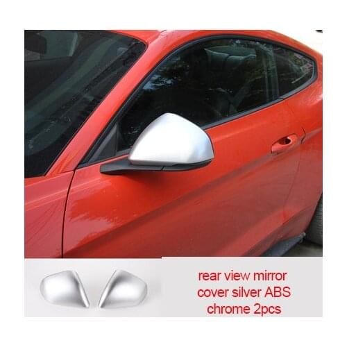 For Ford Mustang 2015-2020 ABS chrome rear view mirror cover silver 2pcs