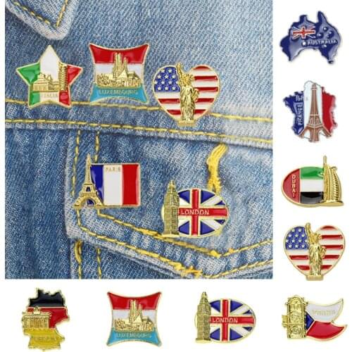 Flag Epoxy Lapel Pin Badge Brooch Pin Gifts World Flags Brooch Pins National Flag US Canada England Spain Russia Norway Brooche