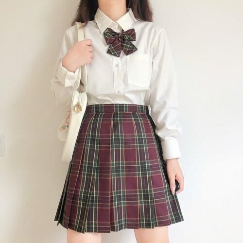 JK Uniform Shirt Women Japanese School Girls Spring Autumn Basic Long Sleeve Solid Shirts and Blouses