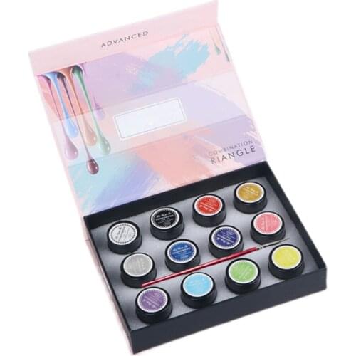 8ml Nail Gel with Nail Pen 3D Decoration Nail Polish Gel 12 Colors for Acrylic Nail Coloring Nail Art Tools
