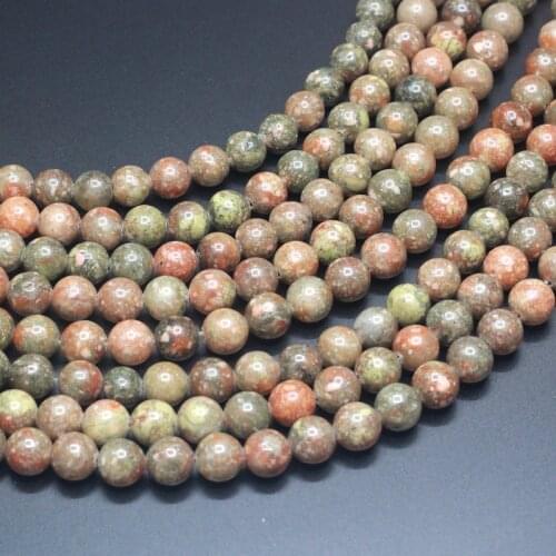 Round China Unakite Beads Selectable Size 4mm To 12mm Natural Stone Beads Fashion DIY Strand 15"