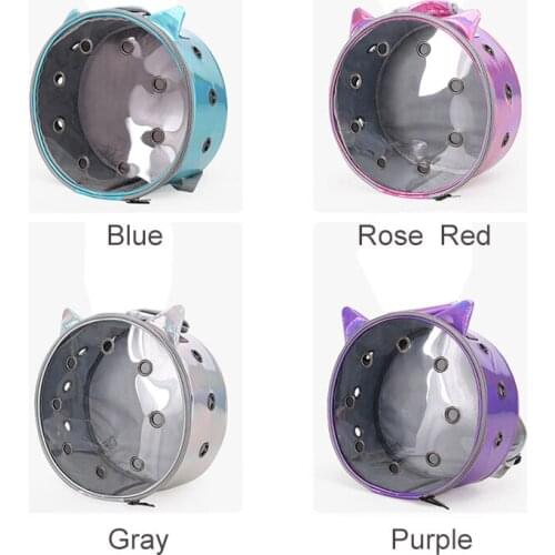 Fashion Cat Backpack Capsule Breathable Transparent Window Cute Dog Carrier Bag Outdoor Travel Double Mesh Cats Bag Dog Handbags