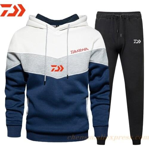 Dawa New Tracksuit Men Sets Winter Hoodies Pants 2 Piece Set 2021 Fashion Fishing Hoody Mens Sweatshirt Sport Loose Suit