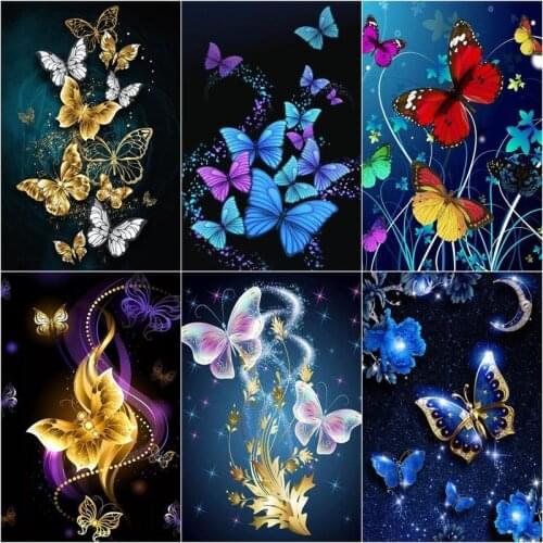 GATYZTORY Oil Paint By Numbers Kits Butterfly Animal For Kids Painting By Number Frame Acrylic Coloring Canvas Wall Decor