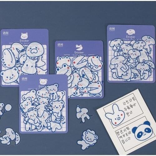 40 pcs/lot Cute Cute puppy bear Decorative Stickers Scrapbooking Stick Label Diary Stationery Album Kawaii Happy bear sticker