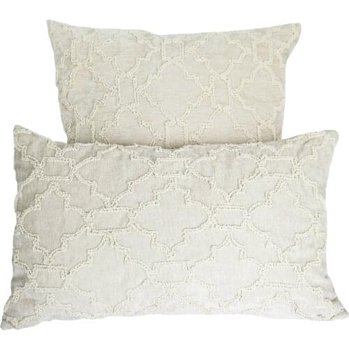 45x45cm/30x50cm Home Decor Embroidery Cushion Cover Beige Geometric Canvas Velvet Suqare Embroidery Pillow Cover