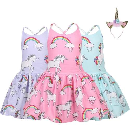 Girls Dress Summer Unicorn Kids Dresses For Girls Party Dress Birthday Gift Costume Princess toddler Dress Children Clothing