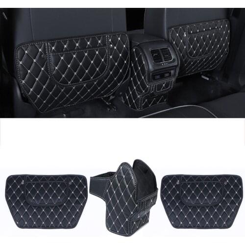 Fiber Leather Car Seat Armrest Anti-kick Mat for Volkswagen Tiguan MK2 2017 2018 2019 2020