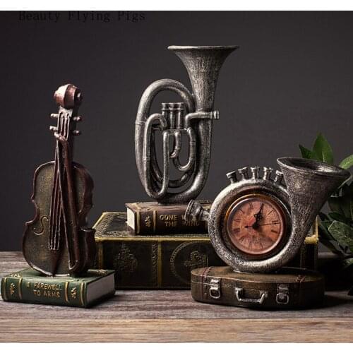 Retro Violin Model Ornaments Resin Living Room TV Cabinet Wine Cabinet Study Desktop Decorations Home Accessories Crafts