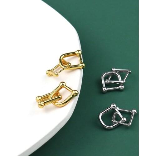 VENTFILLE 925 Sterling Silver U-Shape Earrings For Women Horseshoe Earrings Female Wild DetacHable Small U-Shaped Ear Buckle