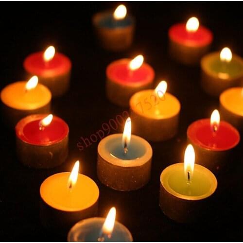 Six smokeless and tasteless color candles Birthday wedding romantic candlelight dinner Candlestick candle