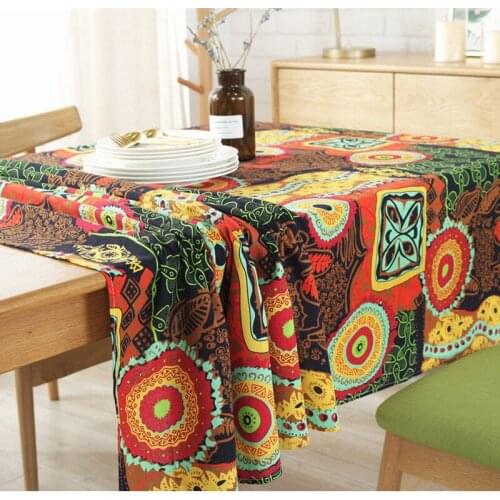 Bohemian Quality Dining Tablecloth Color Soft Cotton Stripe Multi Sizes Home Kitchen Banquet Table Cover