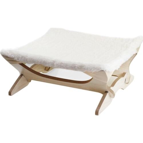 Foldable Indoor Bed For Cat Hammock With Wooden Chair For Cat With