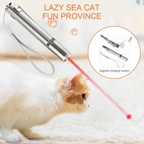 Pet Cat Toy Funny Pet LED Laser Various Patterns Red Dot Laser Light Toy USB Charge Laser Sight Pointer Pen Cat Interactive Toy