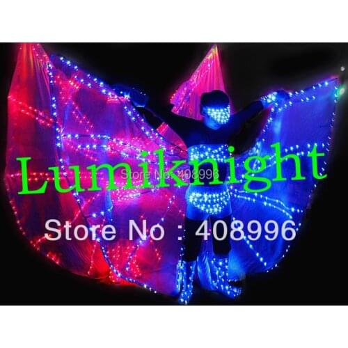 Illumiated LED butterfly dress/stage costume/luminous costume/ lighted LED wings / Shining dress