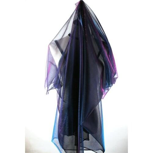 Evening Dress Fabric Metallic Flashing Mesh Fabric Rridescence Magic Color Fabrics Wedding Dress Cosplay material