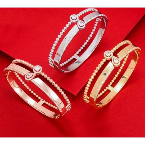 High Quality Luxury Trendy Retro Mix Match Bangle Ring for Women Bridal Jewelry Sets Wedding Ladies Perfect Gift morrocan