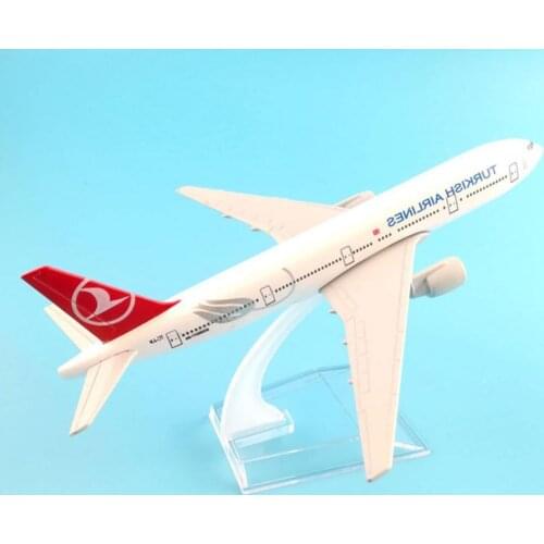 1/400 16cm Turkish Airliner 777 Plane Aircraft Airplane Model Kids Gift Simulation Aircraft Toy Souvenir