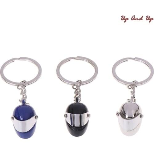 1 PC Motorcycle Safety Helmet Keyring Moto Crash Helmet Car Keychain Helmet Shape Metal Key Chain Innovative Gift Emulational