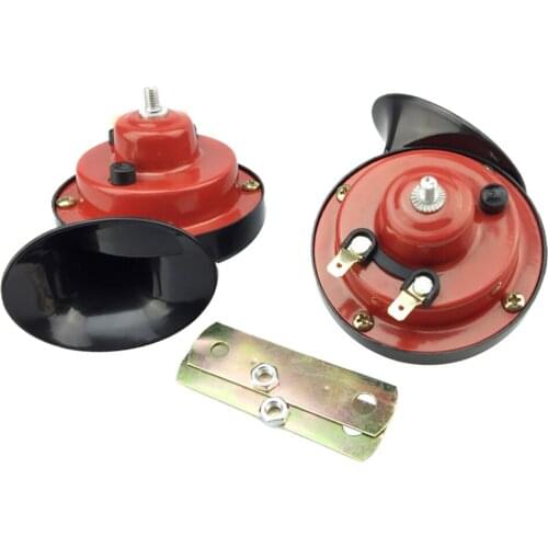 12V Dual-tone Air Horn Sound Siren Snail Horn For Truck Car Bus Boat Red
