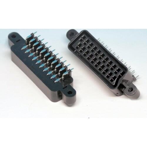 2 Pieces 21 Pins Right Angle Type Scart Socket Connector