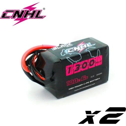 2PCS CNHL Lipo 6S 1300mAh Battery 22.2V 100C With XT60 Black Series For RC FPV Quadcopter Helicopter Airplane Drone Car Boat