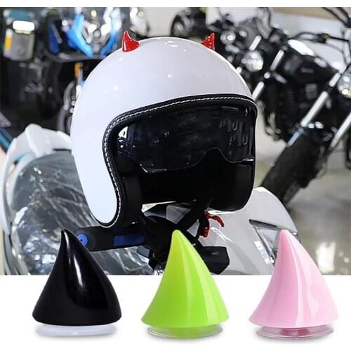 2 Piece Motorcycle Helmet Corner Sticker Plastic Tough Silicone Suction Cup Rubber Helmet Devil Horn Sticker Helmet Decoration