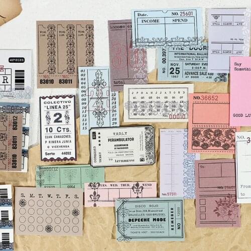 40 pcs/set Retro paper Receipt Bill series Memo Pad Sticky Notes Escolar Papelaria School Supply Bookmark notepad Label Sticker