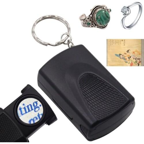 45 Times Portable Pull-out Antique Jade Jewelry Small Magnifying Glass With LED Light Drawer-type LED Lupa Jewelry Loupe Mini Mi